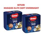 1 Set 2 pachete scutece-chiloțel, de noapte, Elite Soft Overnights 4  (9-14 kg), 19 buc