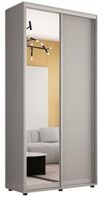 Dulap Mobildor-Lux Compact uși glisante Oglindă + PAL 100x45x200H cm (100x45x200H cm) Grey