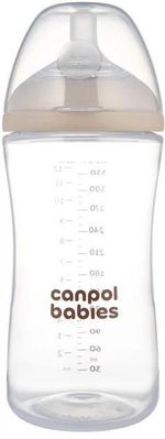 Cană cu pai Canpol 35/402 Бутылочка естественной формы с двухзонной соской 330мл