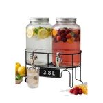 Veselă pentru băuturi miscellaneous 998 Set dublu din sticla cu robinet, 2x3.8L cu suport 2510-1095 SIO