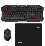 Игровая клавиатура, мышь и коврик для мыши SVEN GS-9200, Черный/Красный