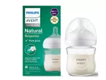 Biberon din sticla Philips AVENT Natural Response cu tetina din silicon (0+ luni) 120 ml