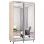 Dulap Mobildor-Lux Aron cu uși glisante din oglinzi (140x60x230H cm) Sonoma