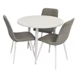 Комплект стол и стулья Evelin di Costacurta стол DT-404-5Wh + 3 стула YTC-078Wh UF885-14 (Grey)