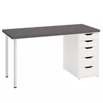 Офисный стол Ikea Lagkapten/Alex 140x60 Grey/White