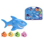 Accesoriu pentru baie Promstore 07297 Набор игрушек для купания Акула 18cm+4 рыбки 5cm