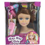 Păpușă Essa 913-Q Cap de coafură cu păr brunet, cu accesorii