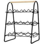 Стойка винная H&S 49624 9 бутылок вина Горка 33X29X46см, 3 уровня, черный