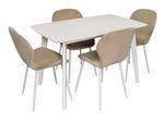 Комплект стол и стулья Evelin di Costacurta стол COOPER White + 4 стула YTC-064Wh UF910-01 Light beige