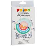 Set de creație Primo Crafts 610PENDP10 Carioci lavabile Duo, 10 culori / 2 mm/4,6 mm
