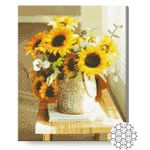 Tablou pe numere Art Gallery GA87168 Mozaic cu diamante 40x50cm Floarea-soarelui aprinsi