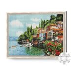 Tablou pe numere Art Gallery QB201811 Mozaic cu diamante patrate 40x50cm Oras de coasta