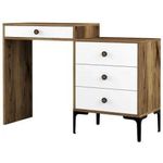 Măsuţa de toaletă Trendy Lizbon 551, Nuc, Alb, 124x84x40cm (masa de machiaj) (GTR001460)