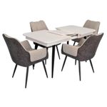 Set masă și scaune Evelin di Costacurta стол DT-432-1R B + 4 стула QT-227B Light grey/Dark grey
