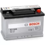 Автомобильный аккумулятор Bosch S3 12V 70AH 640(EN) 278x175x190 -/+ (0092S30080)