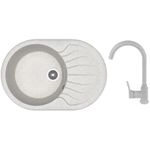 Мойка кухонная со смесителем Dr.Gans Berta 760 + SanDonna F 7073 gri