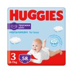 Scutece-chiloţel Huggies pentru băieţel 3 (7-11 kg), 58 buc.