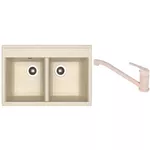 Мойка кухонная со смесителем Dr.Gans Astra 780 + SanDonna F 1066 bej