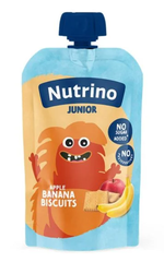 Пюре NUTRINO JUNIOR Яблоко, Банан, Печенье 180г