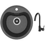 Chiuvetă bucătărie cu bateria Dr.Gans Dora + SanDonna F 7073 negru