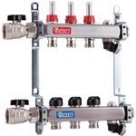 Set distribuitor Barberi Colector inox 3 cai cu debitmetru 1