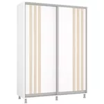 Dulap Mobildor-Lux Aron cu uși glisante сu lamele (160x60x210H cm) Alb Brilliant