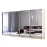 Dulap Mobildor-Lux Fox uși glisante din oglinzi (370x60x210H cm) Sonoma