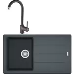Chiuvetă bucătărie cu bateria Franke 114.0660.677 BFG 611-86 + Pola 1.0 Negru