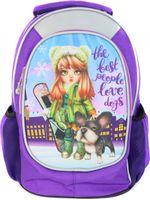 Школьный рюкзак ”Девочка с собачкой” HIPE I сиреневый