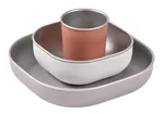 Seturi pentru hrănire bebelușilor Beaba B913584 Set de masa din otel inoxidabil 4 piese Terracotta