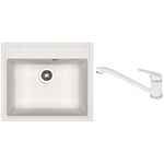 Мойка кухонная со смесителем Dr.Gans Nika 570 + SanDonna F 1066 alb