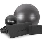 Echipament pentru yoga inSPORTline 13280 Set yoga black minge pilates/fitball/bloc/saltea (4 buc)