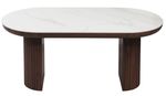 Masă Deco Botas 2000x900x760 White sintered stone + Wooden Leg