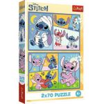 Головоломка Trefl 34444 Puzzles 2x70 There's no boredom with Stitch, Disney Lilo&Stitch