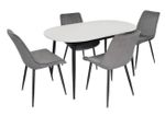 Комплект стол и стулья Evelin di Costacurta стол DT-533R B + 4 стула YTC-055B Blu-14 (Dark grey)