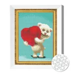 Картина по номерам Art Gallery JS20846 Mozaic cu diamante 20x30cm Ursulet cu o inima