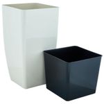 Ghiveci pentru flori Aleana 115038 Cvadro 27x27x51 cm, white rose