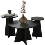 Măsuţă cafea Trendy Ciuperca 3, Negru, set