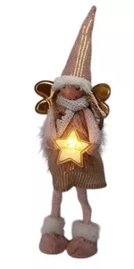 Новогодний декор Promstore 34293 Suvenir LED Înger cu stea, 55cm, roz