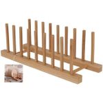 Uscator pentru vase Excellent Houseware 38533 Suport bambus pentru 8 farfurii 34x12,5cm