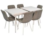 Комплект стол и стулья Evelin di Costacurta стол DT-433-3Wh + 6 стульев YTC-080Wh Grey