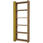 Raft de birou Trendy Oras, Nuc, Galben 64x170x24cm, raft de carti