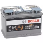 Автомобильный аккумулятор Bosch S5 AGM 12V 70Ah 760EN 278x175x190 -/+ (0092S5A080)