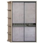 Шкаф Bayro Murano 1400x2300x600 серый камень, купе (606207)