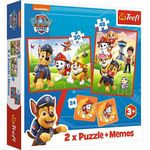 Puzzle Trefl 93337 Puzzles - 2in1 + memos - PAW Patrol team in action / Viacom PAW Patrol