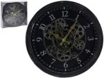 Часы настенные круглые 37cm, H7cm, прозрачный механизм, мет