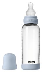 Поильник BIBS 50201231 Biberon din sticla anticolici Baby Blue cu tetina din silicon 3+ luni, 240ml