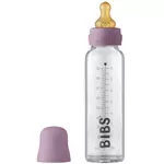 Cană cu pai BIBS 5014300 Biberon din sticla anticolici Mauve cu tetina din latex 0+ luni, 225ml