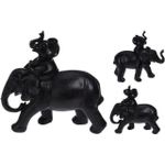 Декор Promstore 42481 Статуэтка Слон со слоненком 15x15cm, керамика, черный