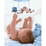 Картина по номерам Strateg VA 0886 Младенец с подвесными игрушками